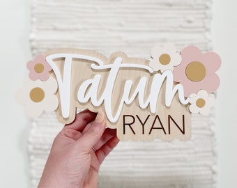 Baby Girl Name Sign | Retro Name Sign | Boho Inspired Name Sign | Baby Name Sign | Name Announcement | Nursery Sign | Boho Nursery