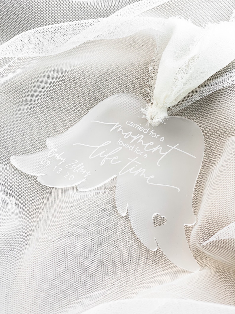 Miscarriage Ornament Stillbirth Ornament Angel Wings baby loss memorial sympathy gift miscarriage memorial infant loss memorial image 2