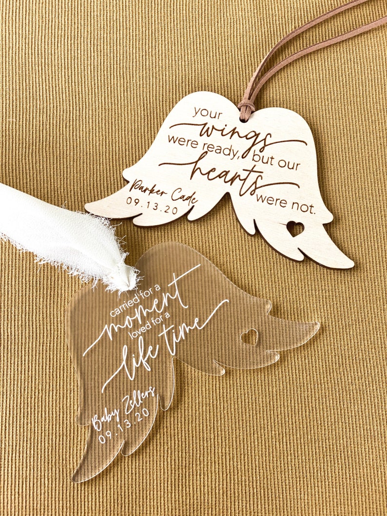 Miscarriage Ornament Stillbirth Ornament Angel Wings baby loss memorial sympathy gift miscarriage memorial infant loss memorial image 3