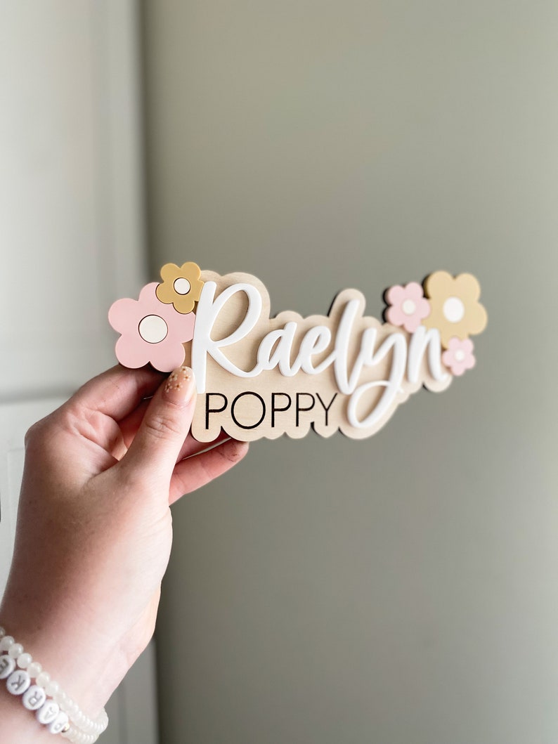 Baby Girl Birth Stat Sign | Retro Name Sign | Boho Inspired Name Sign ...