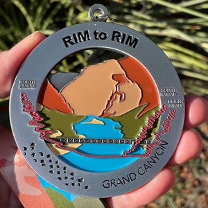 R2R / Rim to Rim Medal / Ornament with optional engraving / personalization