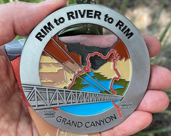 Rim to River to Rim Medal / Ornament with optional engraving / personalization