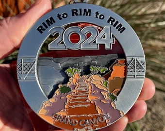 2024 Rim to Rim to Rim (R2R2R) Medal / Ornament with optional engraving / personalization