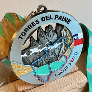Torres del Paine Medal / Ornament with optional engraving / personalization image 2