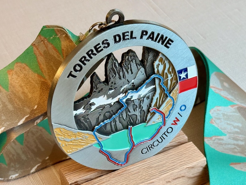 Torres del Paine Medal / Ornament with optional engraving / personalization image 2