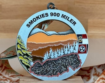 Smokies 900 Miler-medalj/ornament med valfri gravyr/personalisering