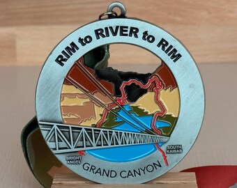 Grand Canyon Rim to River to Rim Medal / Ornament with optional engraving / personalization