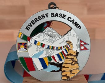 Everest Base Camp Medal / Ornament with optional engraving / personalization