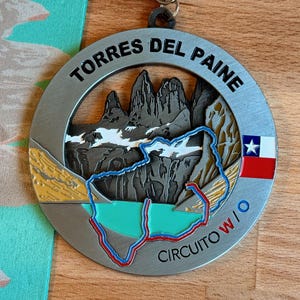 Torres del Paine Medal / Ornament with optional engraving / personalization image 4