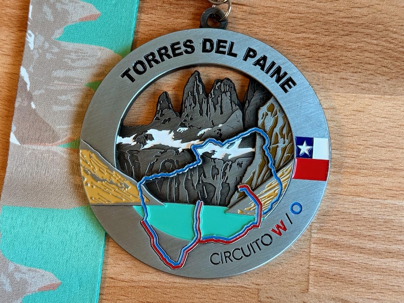 Torres del Paine Medal / Ornament with optional engraving / personalization image 4