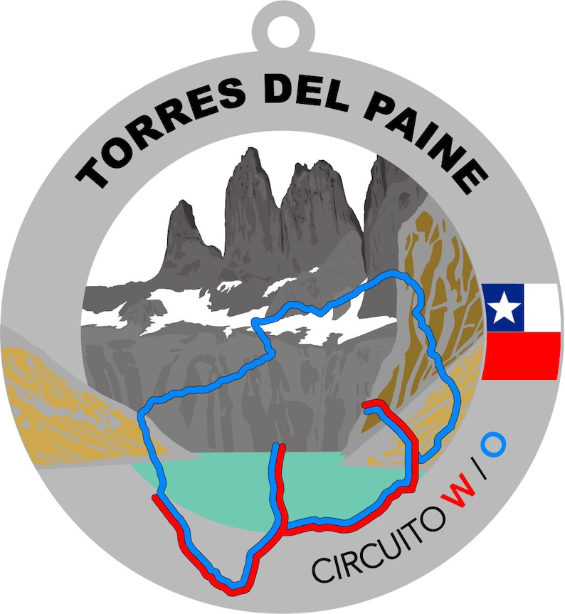 Torres del Paine Medal / Ornament with optional engraving / personalization image 3