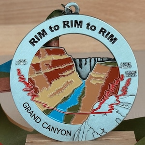 Grand Canyon R2R2R / Rim to Rim to Rim Medal / Ornament with optional engraving / personalization