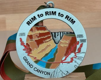Grand Canyon R2R2R / Rim to Rim to Rim Medal / Ornament with optional engraving / personalization