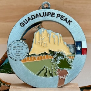 Guadalupe Peak Medal / Ornament with optional engraving / personalization