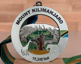 Mount Kilimanjaro Medal / Ornament (new design) with optional engraving / personalization