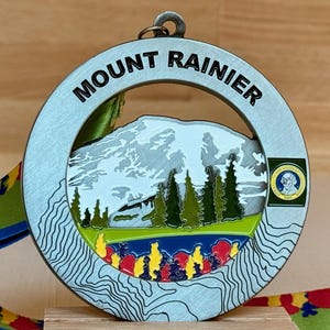 Mount Rainier Medal / Ornament with optional engraving / personalization