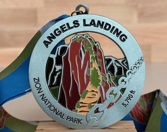 Angels Landing Medal / Ornament with optional engraving / personalization