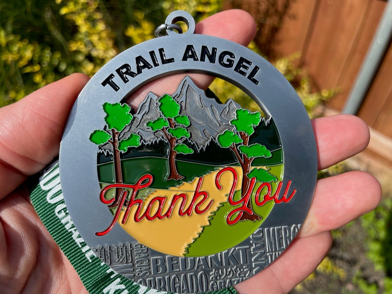 Trail Angel Medal / Ornament with optional engraving / personalization image 1