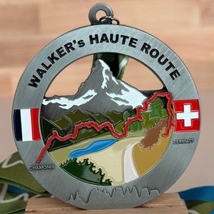 Walkers Haute Route Medal / Ornament with optional engraving / personalization
