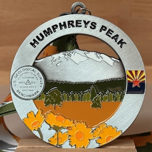 Humphreys Peak Medal / Ornament with optional engraving / personalization
