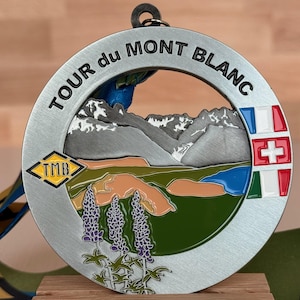 Tour du Mont Blanc Medal / Ornament with optional engraving / personalization