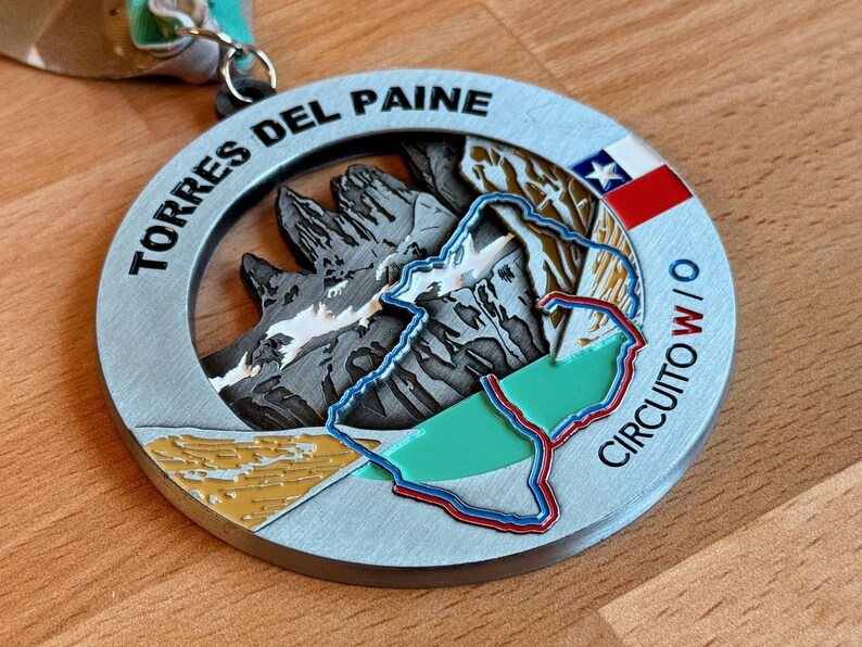 Torres del Paine Medal / Ornament with optional engraving / personalization image 6