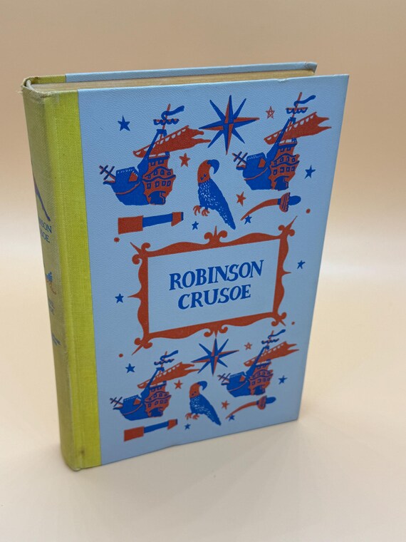 Robinson Crusoe by Daniel DeFoe 1955 Illustrated Junior Library series Nelson DoubleDay Publishing Children's Books