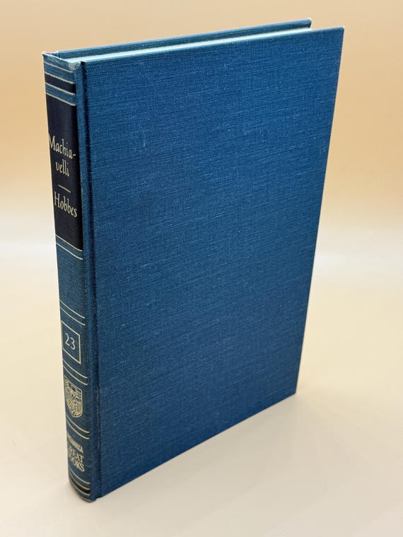 Machiavelli The Prince Thomas and Hobbes Leviathan 1952 Britannica Great Books Rare Book gifts ancient political books  Sociology Books