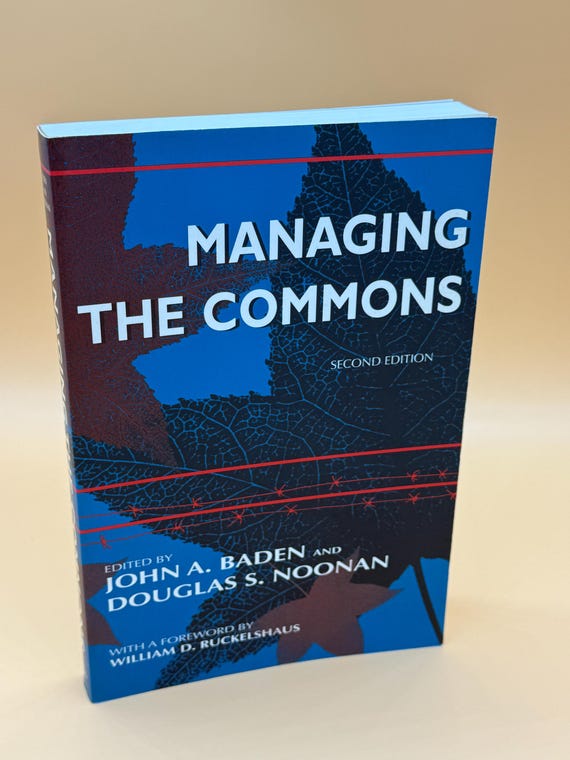 Managing the Commons Editor John A. Baden Douglas S. Noonan 1998 Indiana University Press paperback Environmental Studies Political Science