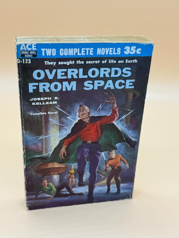 The Man Who Mastered Time by Ray Cummings & Overlords From Space by Joseph E. Kelleam 1956 ACE Double Science Fiction books rare book gifts