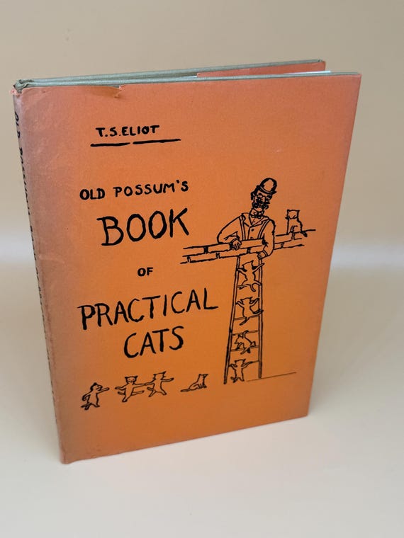 Old Possum's Book of Practical Cats by T.S. Eliot 1967 Harcourt Brace Publishing Rare poetry book gifts