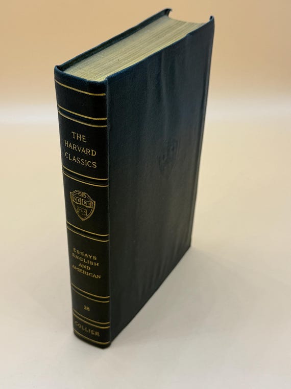 Essays English and American w Intro & Notes 1910 Collier Publishing The Harvard Classics Fabrikoid Edition Education Science Culture Essays