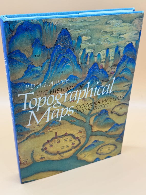 The History of Topographical Maps Symbols, Pictures, and Surveys by P.D.A. Harvey 1980 Thames Hudson Publishing Maps History book gifts