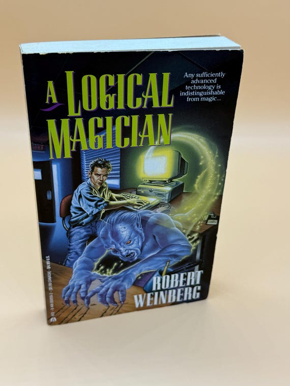 A Logical Magician by Robert Weinberg SIGNED and Inscribed 1994 ACE Books Edition MMPB Science fiction vintage sci fi book gifts rare books