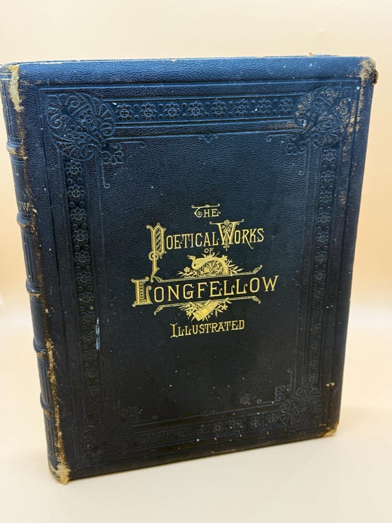 The Poetical Works of Longfellow Illustrated 1882 Houghton Mifflin Riverside Press Volume TWO ONLY Rare Books Poetry gift books