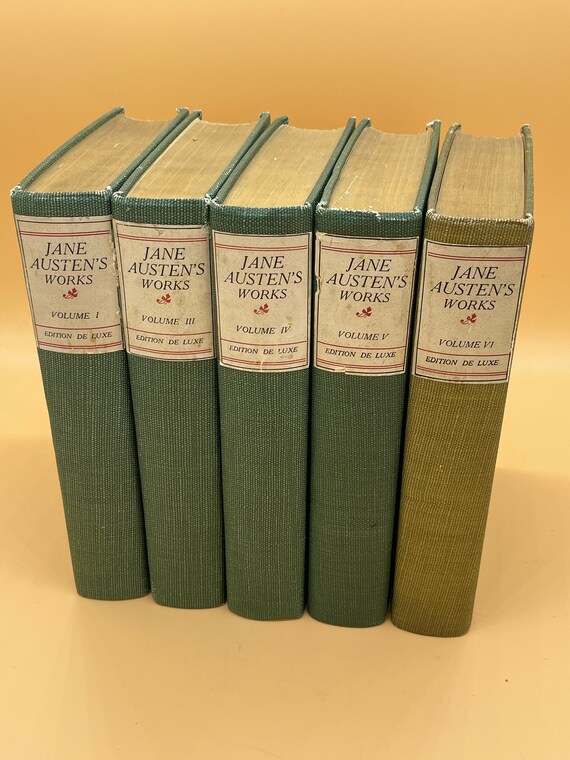 Jane Austin's Works  5 volume set Charles Bigelow Publishing circa 1920's Edition De Luxe