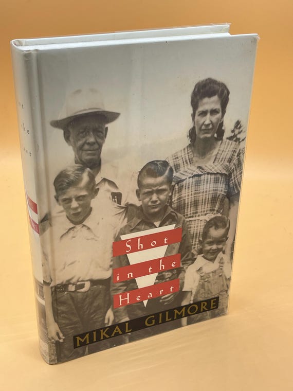 A Shot in the Heart by Mikel Gilmore First Edition 1994 Doubleday Publishing True Crime books Crime books rare book gifts for crime lovers