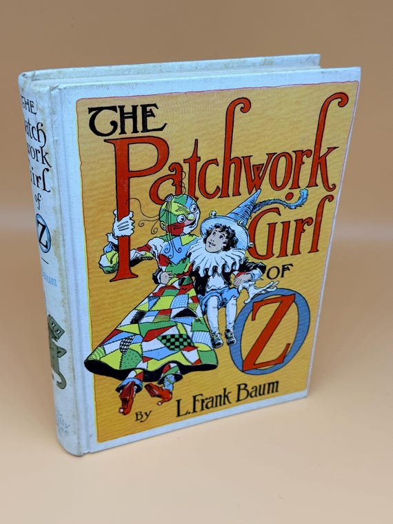The Patchwork Girl of Oz by Frank Baum circa 1960's White Spine edition Reilly Lee publishing Rare books Childrens literature