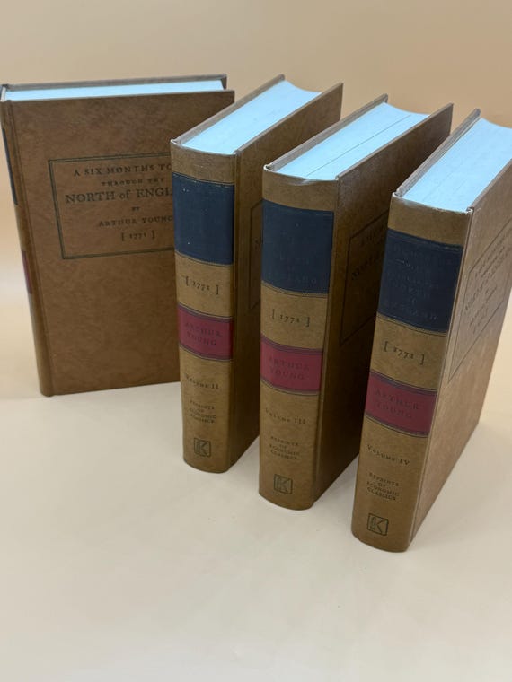A Six Month Tour Through the North of England by Arthur Young 4 volume set 1967 Augustus Kelley Publishing Rare history book gifts