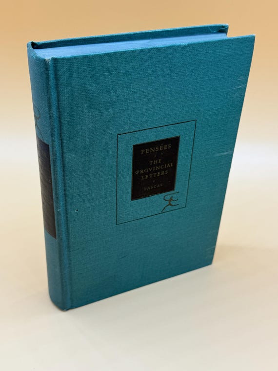 Pensées The Provincial Letters by Blaise Pascal circa 1950's Modern Library Theology Philosophy Book gifts The Philosophers The Philosophies