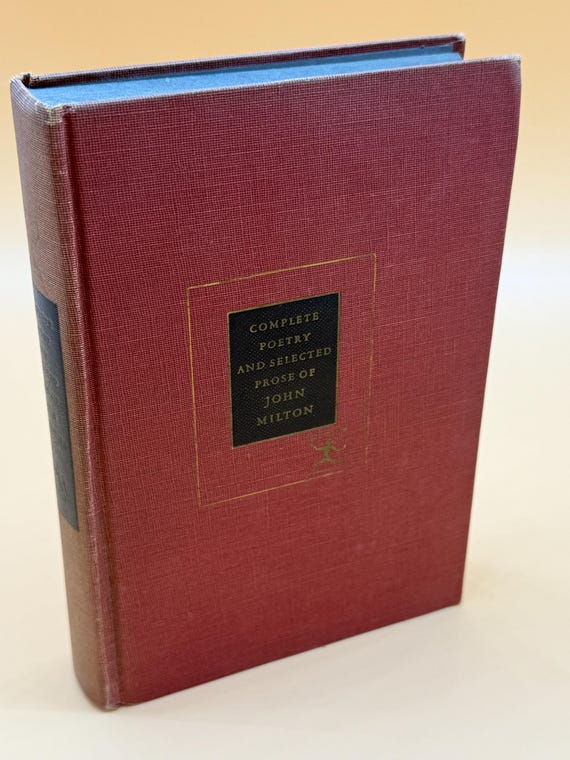 The Complete Poetry and Selected Prose of John Milton 1950 Modern Library Poetry book gifts Paradise Lost Milton Poems and Prose collection