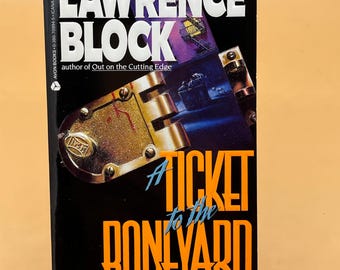 A Ticket to the Boneyard a Matthew Scudder crime mystery by Lawrence Block Avon MM PB 1991 Crime detective fiction book gifts mystery books