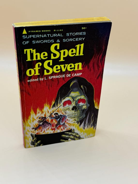 The Spell of Seven editor L. Sprague De Camp 1965 Pyramid Books Rare books vintage paperback horror books supernatural stories of sorcery