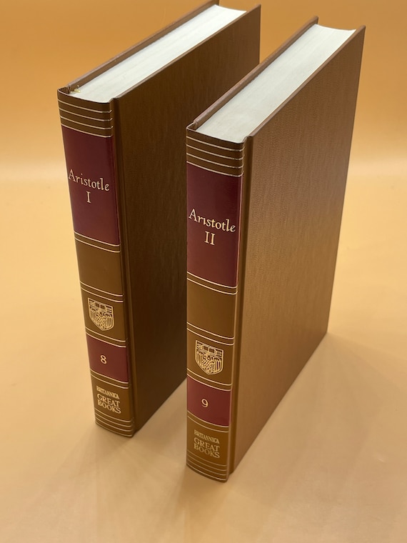Rare Books Aristotle Two Volume Set 1977 Britannica Great Books Series  Ethics Philosophy Books Collectors Book Gifts Nonfiction Educational