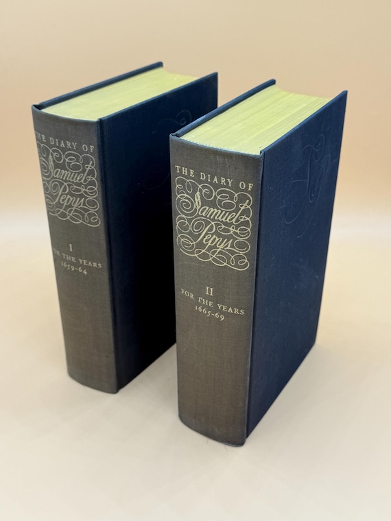 The Diary of Samuel Pepys Two Volume Set 1942 Heritage Press Editor Henry B. Wheatley Illustrator William Sharp English history books