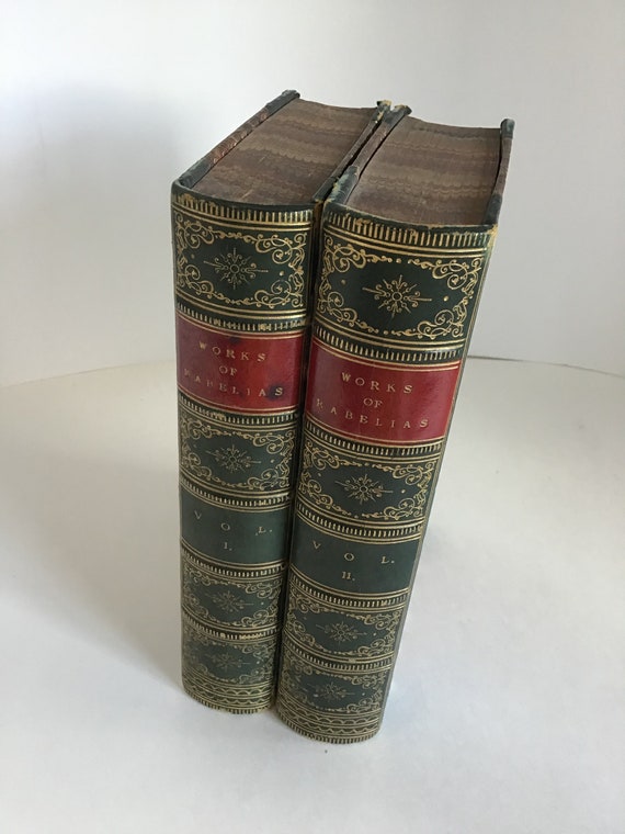 Rare Books Works of Rabelias Two Volume Set Vol. I and Vol. II 1863 H.G. Bohn publishing London Collectible and Rare gifts for Readers