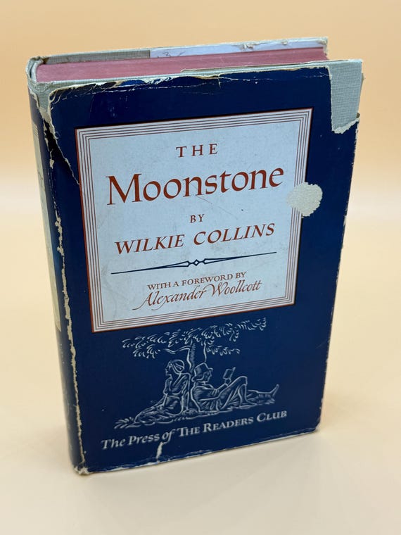 The Moonstone by Wilkie Collins Foreword Alexander Woollcott 1943 Readers Club Press Classic Literature Detective novels rare book gifts