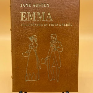 Collectible Literature Books Emma by Jane Austen Illustrator Fritz Kredel 1983 Easton Press Leather Gifts for Readers Literary Classics image 1