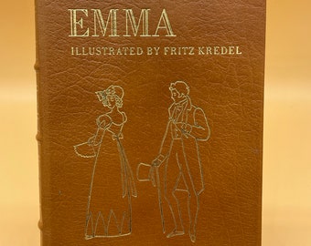 Collectible Literature Books  Emma by Jane Austen Illustrator Fritz Kredel 1983 Easton Press Leather Gifts for Readers Literary Classics