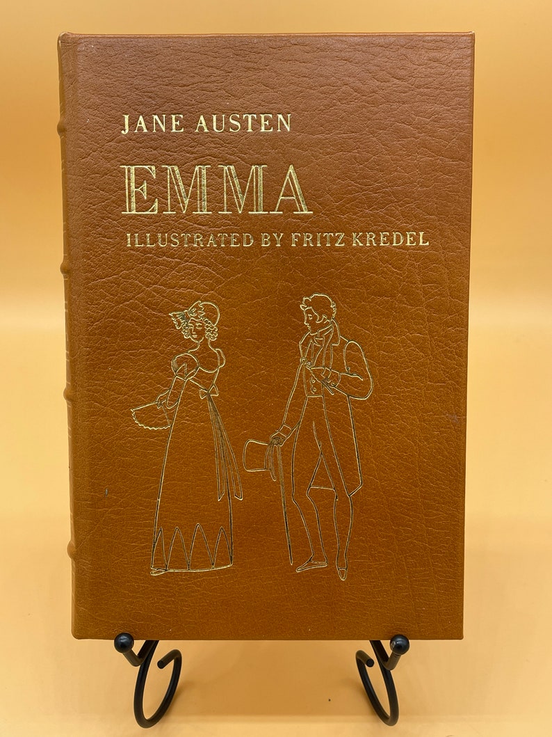 Collectible Literature Books Emma by Jane Austen Illustrator Fritz Kredel 1983 Easton Press Leather Gifts for Readers Literary Classics image 1